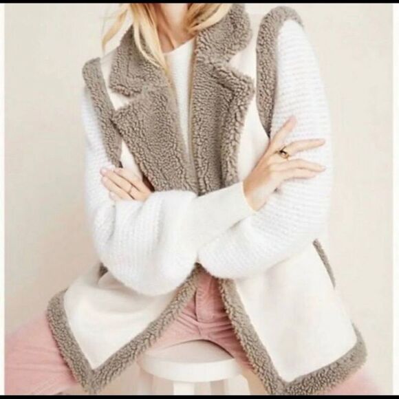 NWOT Anthropologie Akemi +Kin faux fur vest - Picture 1 of 7